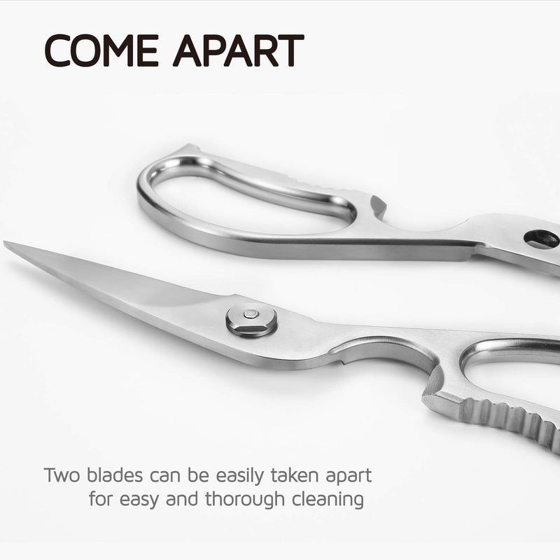 WELLSTAR Multipurpose Kitchen Shears by WELLSTAR, Come Apart Heavy Duty German Stainless Steel Food Scissors for Cutting Meat Poultry Chicken Vegetable, Plus Handy Onion Slicing Holder, Gift Box Pack - Image 3